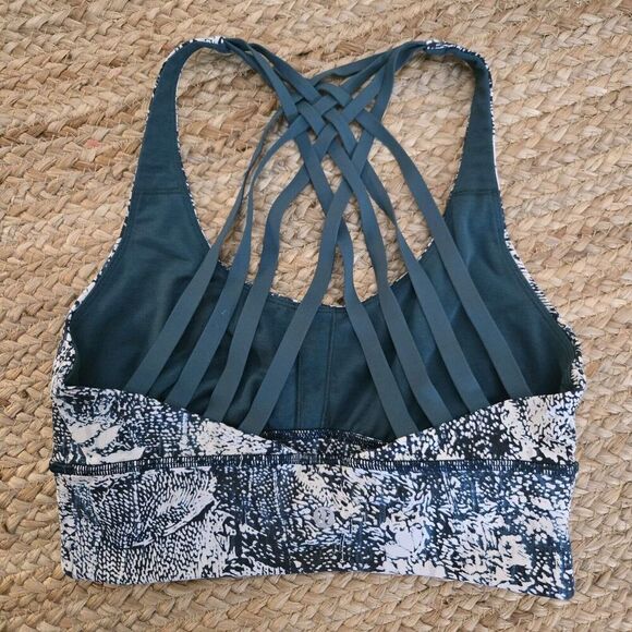Lululemon Free to be Moved Sports Bra Size 4 Wildwood White Green Jasper Strappy - Picture 4 of 5